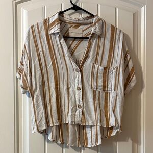 Aeropostale Brown and White Striped Shirt